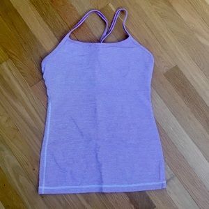 Lululemon Power Y Sz 4 Magenta & White Stripes